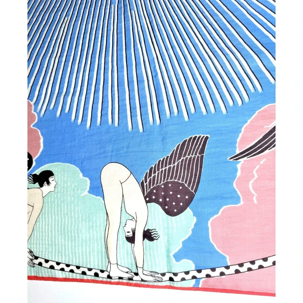 Inoui Editions Square 100 Yoga Multicolor Cotton Silk Whimsical Soft‎ Breathable